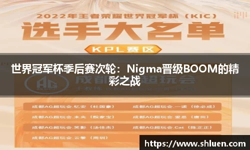 世界冠军杯季后赛次轮：Nigma晋级BOOM的精彩之战